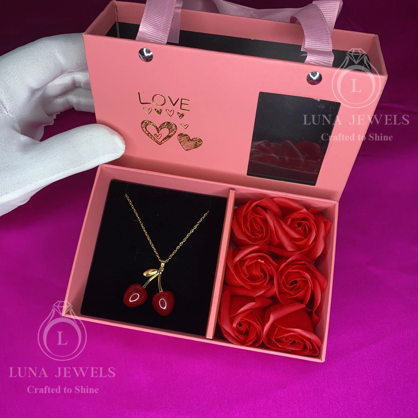 Collier Cerises Rouges