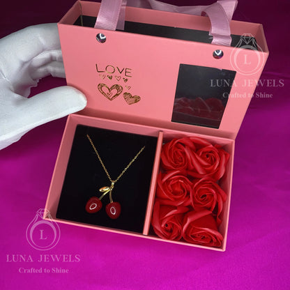 Collier Cerises Rouges