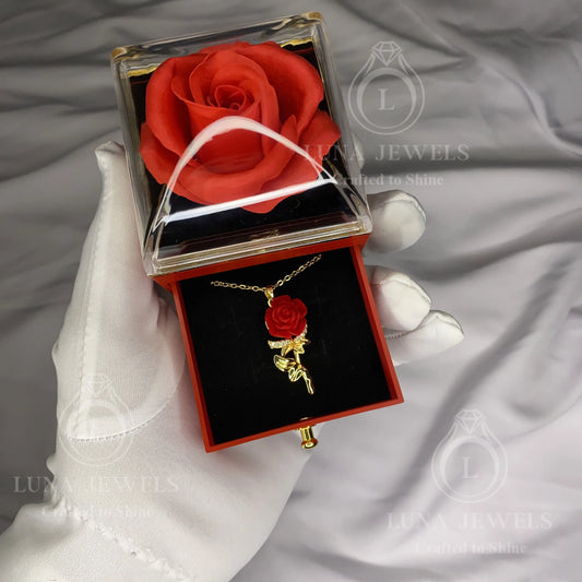 Collier Rose Rouge