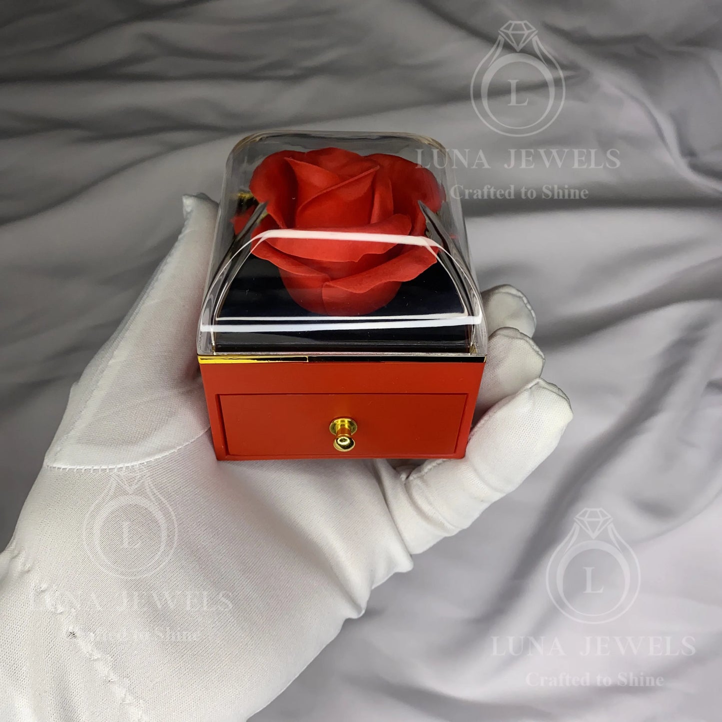 Ensemble Rose Rouge - Acier Inoxydable