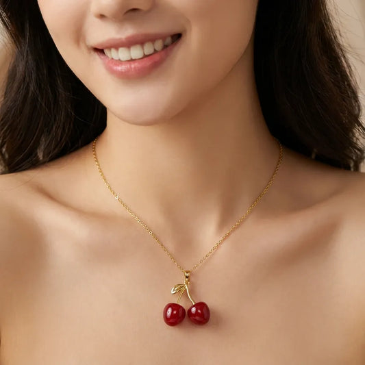 Collier Cerises Rouges
