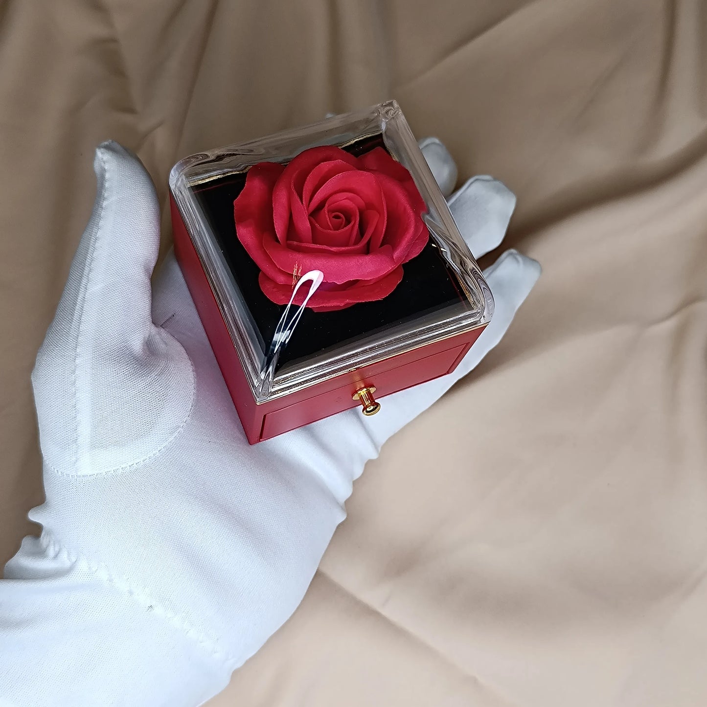 Ensemble Rose Rouge - Acier Inoxydable