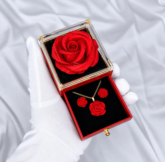 Ensemble Rose Rouge Inoxydable